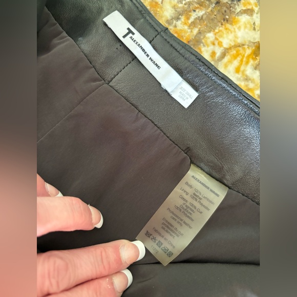 T by Alexander Wang Black Lambskin Leather Mini Shorts Size: Small - Picture 3 of 3